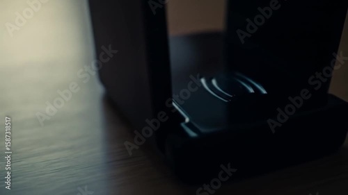 Close-up of Black Wireless Charging Stand