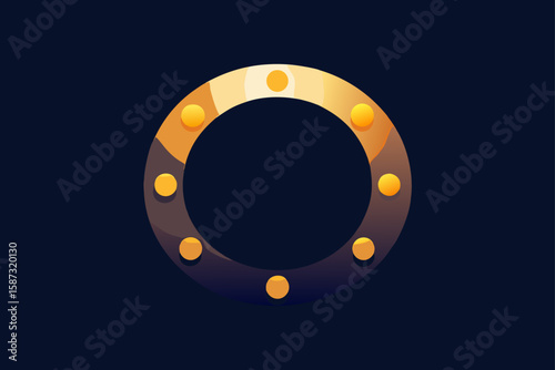 lucky horseshoe on black background