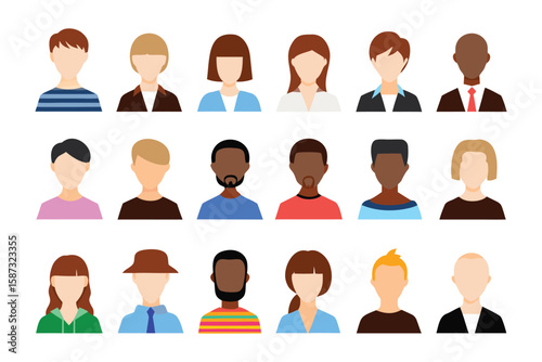 Diverse Avatar Collection: A vibrant display of various avatars, representing individuals from different backgrounds, capturing the essence of inclusivity and unity. 