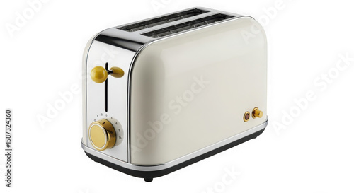 Retro style toaster appliance kitchen isolated on transparent background