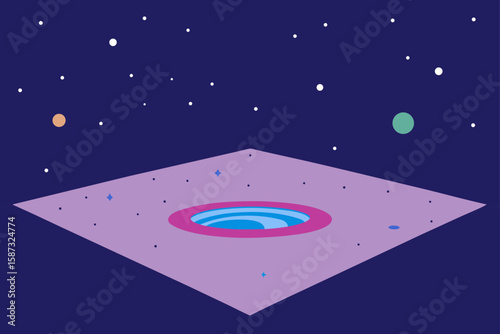 galaxy themed epoxy floor with stars and nebula