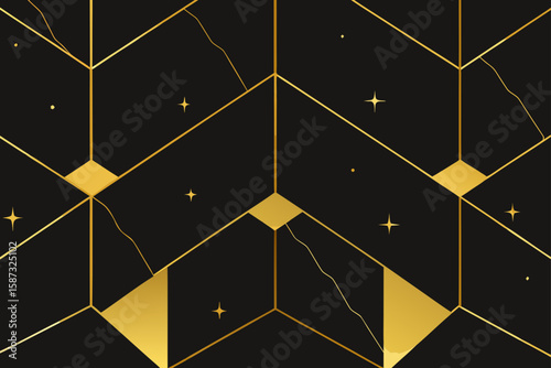 luxurious black marble flooring with gold flecks