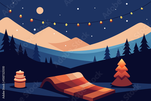 vector illustration of a winter landscape