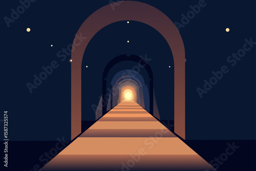 tunnel in the night