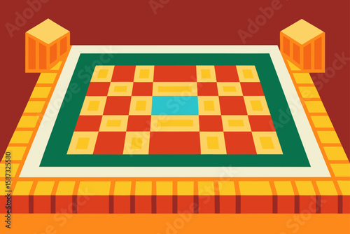 roman mosaic tile floor in ancient villa style