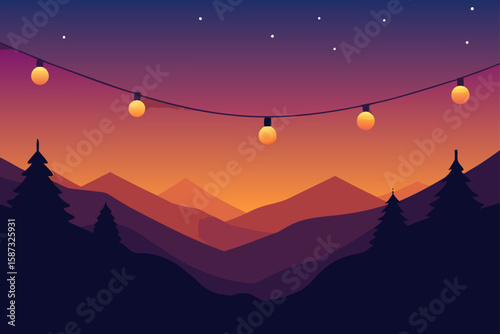 vector illustration of a mountain landscape