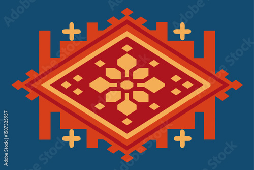 vintage rug pattern printed directly on floor