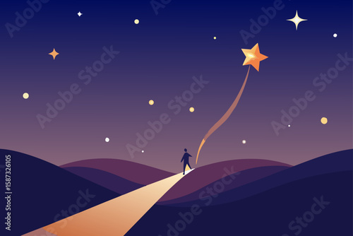 night sky with moon and stars