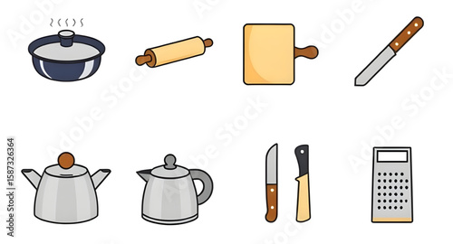 household items clipart, modern appliances icon, smart home devices vector, domestic tools vector, home electronics illustration, kitchen appliance icon, household gadgets illustration, home appliance
