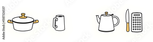 kitchen gadgets vector, home tools icon, appliance silhouette, domestic device icon, electronic appliances vector, home essentials icon, house equipment icon, household electronics vector, small appli