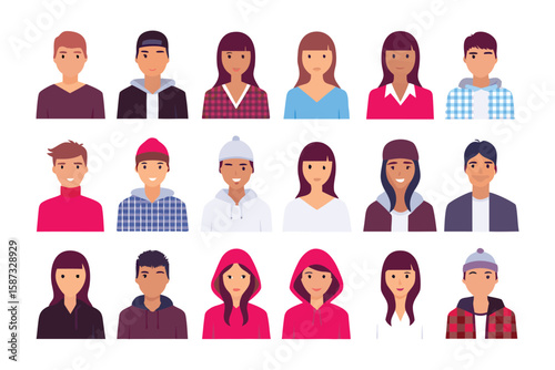 Unified Identities: A comprehensive collection of diverse faces, each with distinct identities, symbolizing the beauty of individuality and human expression.