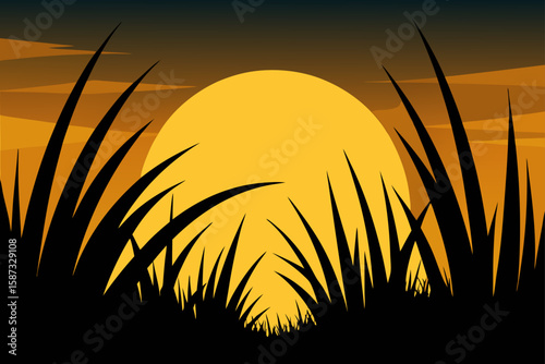 silhouette of a grass