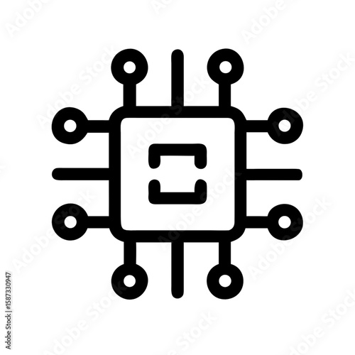 circuit board chip icon isolated on transparent background