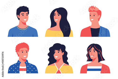 Diversity of Expressions: A diverse ensemble of individuals, each portraying a unique expression, offers a captivating showcase of human emotions and perspectives.