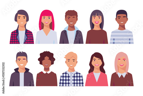 Diversity in Portraits: A colorful collection of diverse individual, each portrait capturing unique beauty, representing the essence of humanity and inclusion.