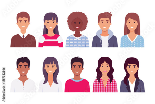 Diverse faces, a mosaic of character. A gathering of diverse individuals, each with unique features, stands as a testament to the beauty of unity and the richness of human variety.