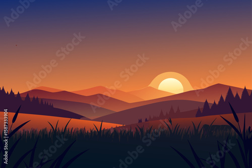 sunrise in the mountains