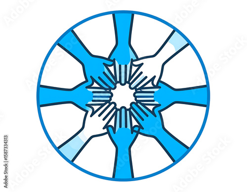 Wallpaper Mural Unity Illustration: Hands in a Circle Torontodigital.ca