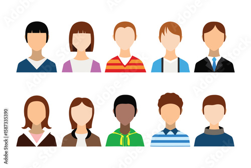 Diverse Avatar Collection: A vibrant compilation of diverse avatars representing various identities, meticulously designed to portray inclusivity, unity, and the beauty of difference.