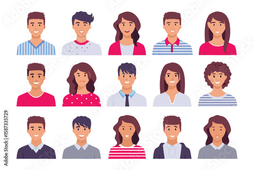People Portraits Collection: A diverse collection of detailed portraits, capturing the essence of human emotion and individuality. A vibrant depiction of varied faces, each tells a unique story.