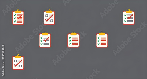 checklist illustration, task completion icon, clipboard with paper, checklist template icon, office supply icon, clipboard clipart, check mark list icon, note-taking icon, checklist badge, clipboard U