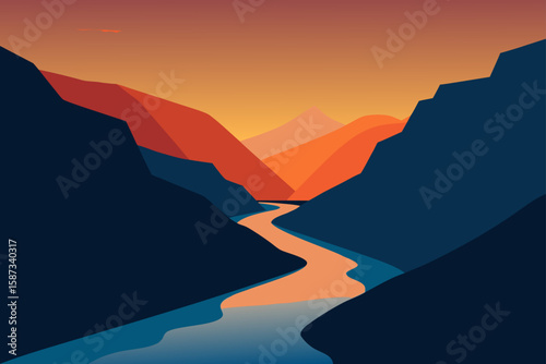 sunset over the mountains