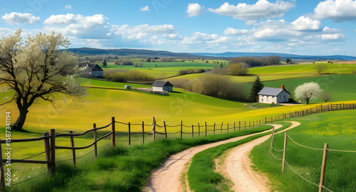 rural landscape with a road