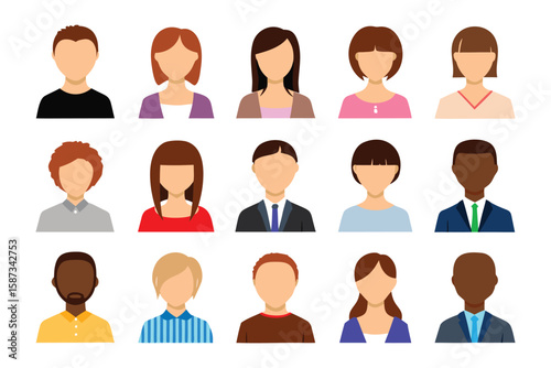 Portraits of Diversity: A vibrant assembly of diverse portraits, celebrating the variety of human identity and background, with a colorful array of hairstyles and skin tones.