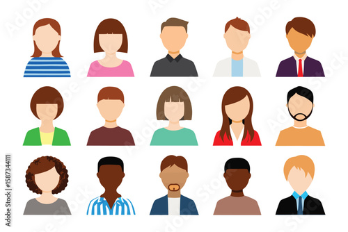 Portrait Diversity: A vibrant display of diverse individuals representing various backgrounds and characteristics, offering a glimpse into a unified society and personal styles.