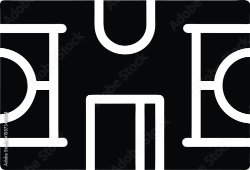 Basketball court layout icon
