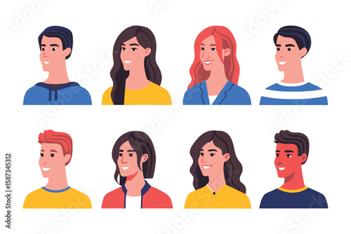 Diverse Portraits: A collection of individual portraits showcasing a variety of people, each with their unique expressions. Evokes a sense of individuality and character