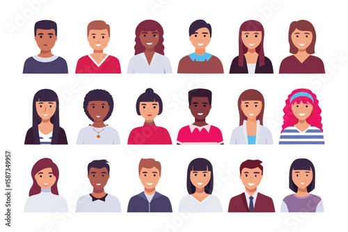 Diversity in Unity: A vibrant assortment of individual portraits, each representing a unique person, united in a colorful display of diversity, celebrating the beauty of human variety.