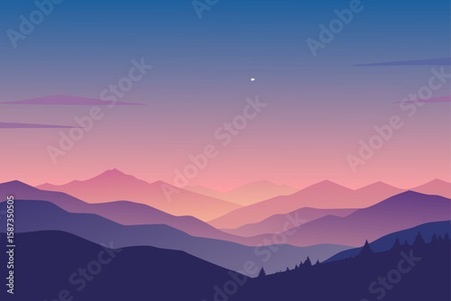 sunset in the mountains