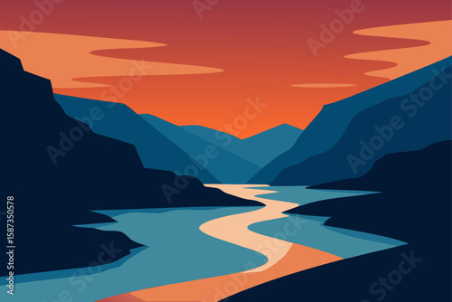 sunset in the mountains