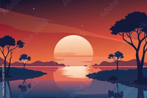 sunset over the ocean