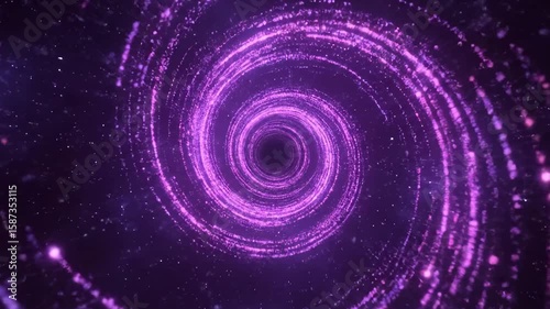 Abstract Purple Vortex Tunnel, Futuristic Wormhole, Sci-Fi Energy Spiral


