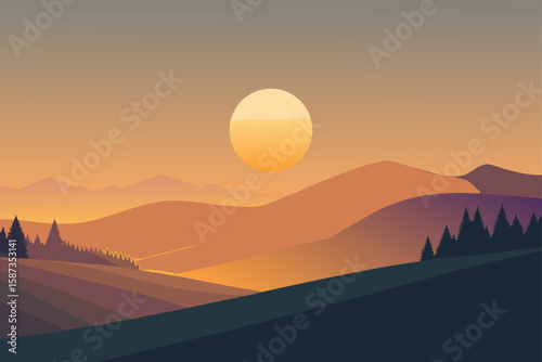 sunrise in mountains