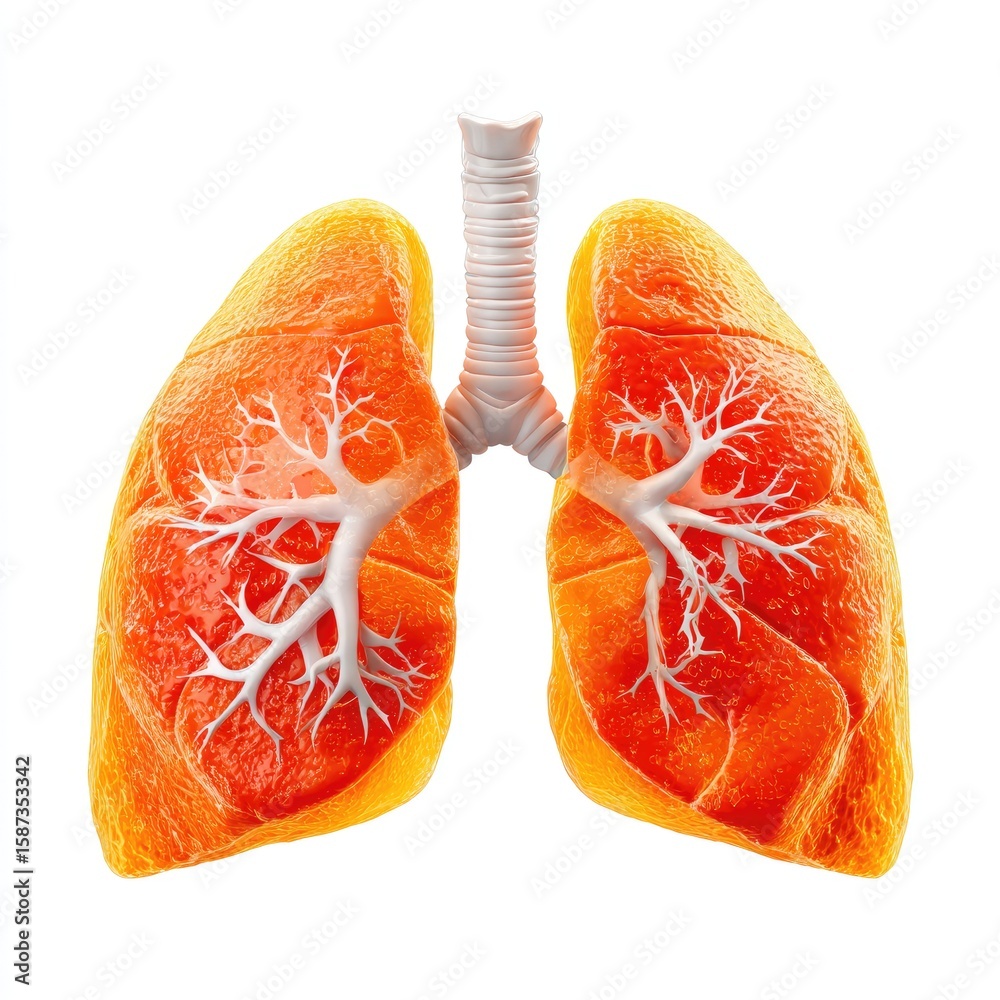 3D medical illustration of a human lung 3D medical illustration of a human lung