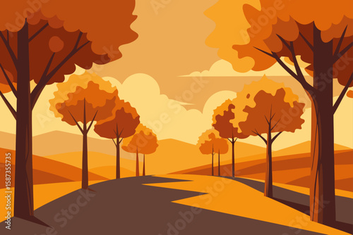 autumn landscape with trees