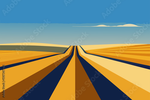 yellow road in the desert