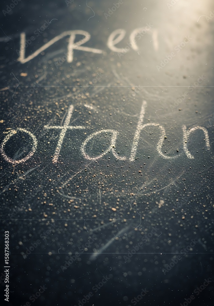 Fototapeta premium Chalkboard writing abstract words close up