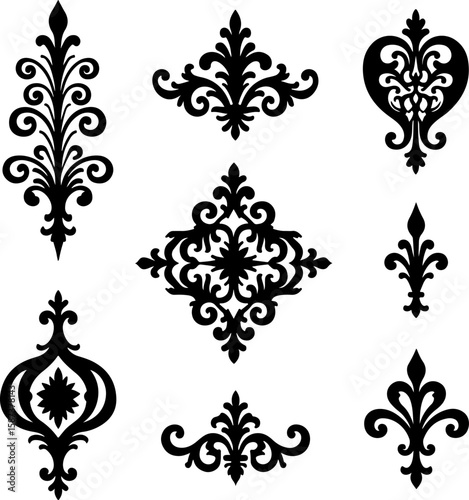 ornate, flourish, damask, scroll, classic, vintage,  frame