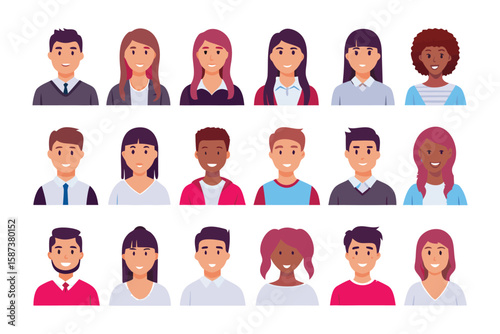 Diverse Team Portrait: A vibrant and inclusive collection of diverse headshots, showcasing a spectrum of individuals with different ethnicities and backgrounds in a studio setting.