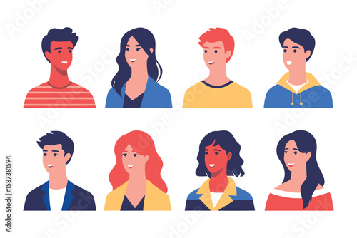Diverse Group: Collection of illustrated people expressing individuality and teamwork.