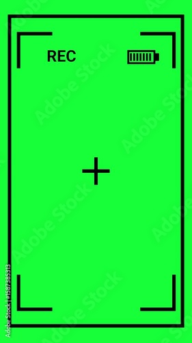 Smartphone camcorder interface animation with transparent background. 4K digital recording overlay, for editors