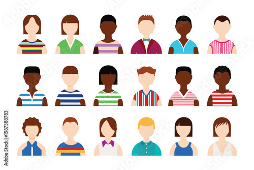 Diverse Faces: A mosaic of human figures, each representing a unique individual, offering a glimpse into the vast tapestry of human diversity and individuality. 