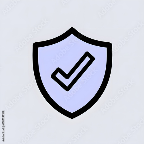 Shield protecting with check mark icon symbolizing security and protection