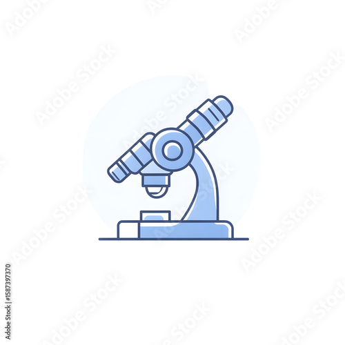 Microscope standing on table for scientific researching and discovering