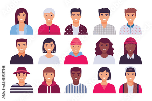 Diverse Portrait Collection: A curated collection of vibrant and inclusive portraits showcasing a range of individuals from different backgrounds and ethnicities.