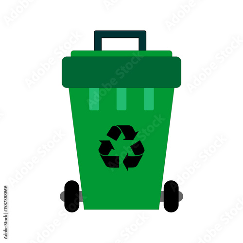Recycling Bins with Recycle Symbol Icon
